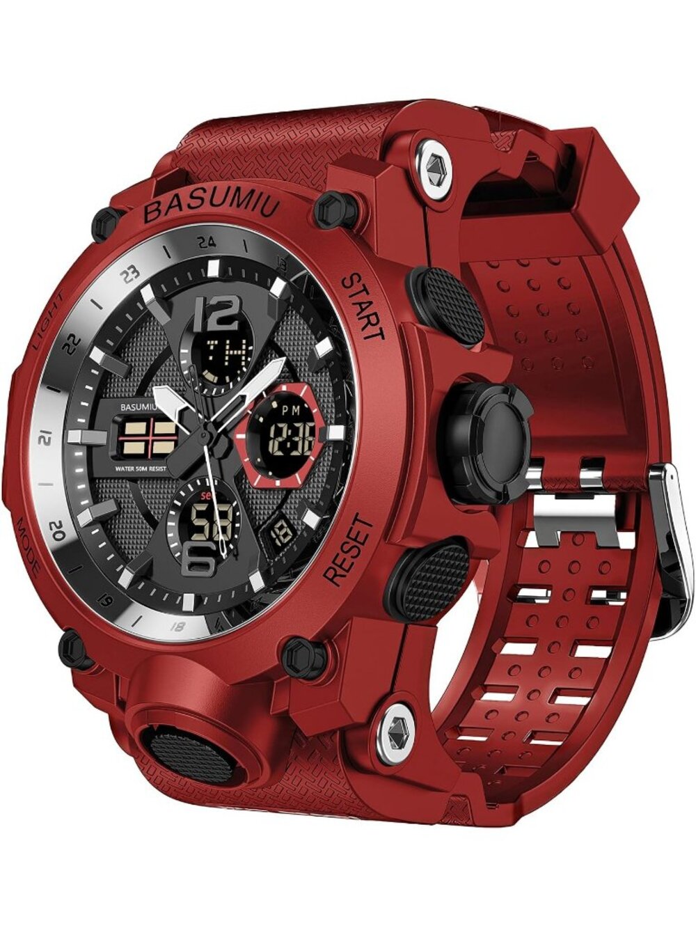 Men's Red Military Dive Tactical Digital Waterproof Luxury Stylish Wrist Watch